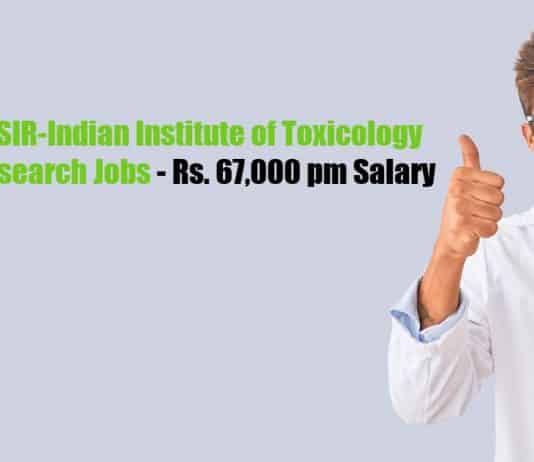 CSIR-IITR Life Science Jobs