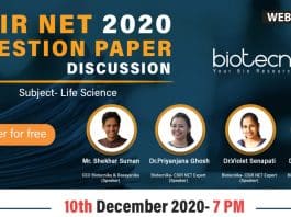 CSIR NET 2020 Question Paper Discussion FREE Webinar – Register Now CSIR Question Paper 2020