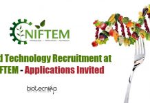 Food Technology Recruitment at NIFTEM – Applications Invited Govt Food Tech Jobs