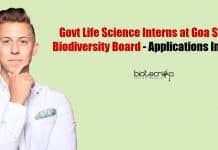 Govt Life Science Interns at Goa State Biodiversity Board – Applications Invited Govt Life Science Interns