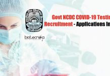 Govt NCDC COVID-19 Testing Recruitment – Applications Invited Govt NCDC COVID-19 Testing