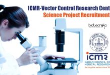 ICMR-Vector Control Research Centre Life Science Project Recruitment ICMR-VCRC Jobs