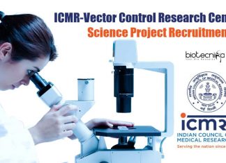 ICMR-Vector Control Research Centre Life Science Project Recruitment ICMR-VCRC Jobs