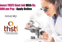 Life Science THSTI Govt Job With Rs. 55,000 pm Pay – Apply Online Life Science THSTI