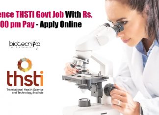 Life Science THSTI Govt Job With Rs. 55,000 pm Pay – Apply Online Life Science THSTI