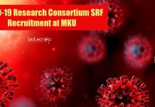COVID-19 Research Consortium SRF Recruitment at MKU Madurai Kamaraj University SRF
