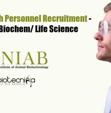 NIAB Research Personnel Recruitment – Biotech/ Biochem/ Life Science NIAB Research Personnel Recruitment