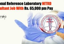 National Reference Laboratory NITRD Consultant Job With Rs. 65,000 pm Pay NITRD Microbiology Jobs
