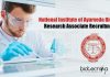 National Institute of Ayurveda Biotech Research Associate Recruitment National Institute of Ayurveda