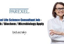 Parexel Life Science Consultant Job – Biotech / Biochem / Microbiology Apply Parexel Life Science Consultant