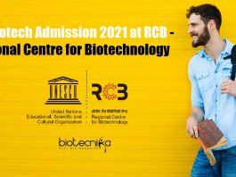 RCB PhD Admission 2021