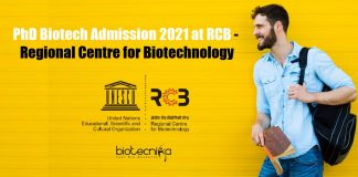 RCB PhD Admission 2021
