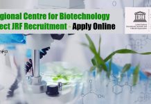 Regional Centre for Biotechnology Project JRF Recruitment – Apply Online RCB Research Jobs Latest