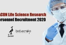 SACON Life Science Research Personnel Recruitment 2020 SACON Life Science Research