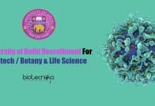 University of Delhi Recruitment For Biotech / Botany & Life Science University of Delhi Recruitment