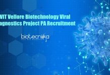 VIT Vellore Biotechnology Viral Diagnostics Project PA Recruitment VIT Vellore Biotechnology