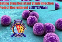 Combating Drug Resistant Staph Infection Project Recruitment at BITS Pilani BITS Pilani Research Recruitment