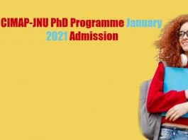 CIMAP-JNU PhD Admission 2021