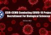 CSIR-CCMB Combating COVID-19 Project Recruitment For Biological Sciences CSIR-CCMB Biological Science Project