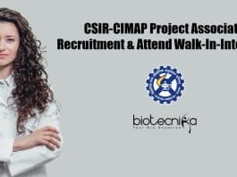 CSIR-CIMAP Project Associate Recruitment