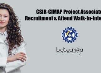 CSIR-CIMAP Project Associate Recruitment