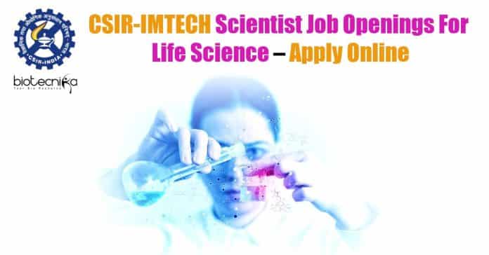 CSIR-IMTECH Scientist Job Openings