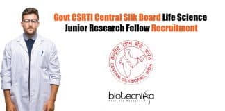 CSRTI Mysore JRF Recruitment