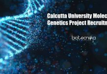 Calcutta University Molecular Genetics Project Recruitment Calcutta University Molecular Genetics