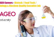 DIAGEO Careers – Biotech / Food Tech / Microbiology & Biochem Quality Executive Job DIAGEO Careers