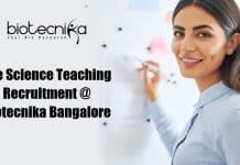 Multiple Life Science Teaching Recruitment @ Biotecnika Bangalore CSIR Life Science Teaching