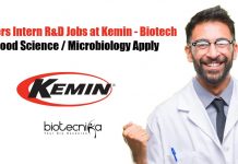 Freshers Intern R&D Jobs at Kemin – Biotech / Food Science / Microbiology Apply Freshers Intern R&D Kemin