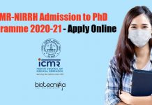 ICMR-NIRRH Admission to PhD Programme 2020-21 – Apply Online ICMR-NIRRH PhD Admissions 2020-21