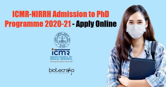 ICMR-NIRRH PhD Admissions 2020-21