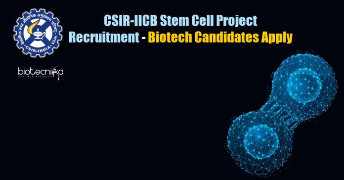 IICB MSc Biotechnology Jobs