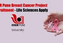IISER Pune Breast Cancer Project Recruitment – Life Sciences Apply IISER Pune Biochemistry