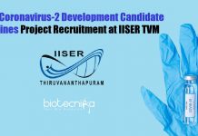 SARS-Coronavirus-2 Development Candidate Vaccines Project Recruitment at IISER TVM IISER TVM JRF Vacancy