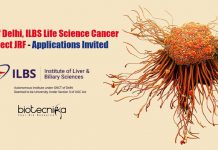 Govt of Delhi, ILBS Life Science Cancer Project JRF – Applications Invited ILBS Jobs
