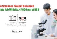 Life Sciences Project Research Associate Job With Rs. 47,000 pm at RCB Life Sciences Project Research