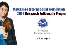 Matsumae International Foundation (MIF) 2022 Research Fellowship Program Matsumae International Foundation 2022