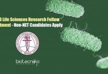 NITRD Life Sciences Research Fellow Recruitment – Non-NET Candidates Apply NITRD Life Sciences Research