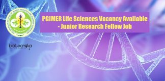 PGIMER Life Sciences Vacancy