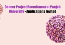 Cancer Project Recruitment at Panjab University – Applications Invited Panjab University Jobs