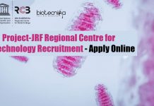 Project-JRF Regional Centre for Biotechnology Recruitment – Apply Online Project-JRF RCB Recruitment