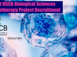 Govt RGCB Biological Sciences Chemotherapy Project Recruitment RGCB SRF Biological Sciences