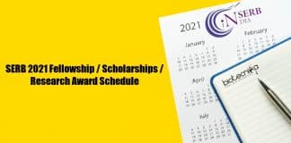 SERB 2021 Fellowships List