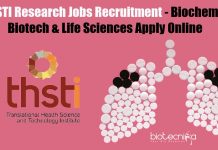 THSTI Research Jobs Recruitment