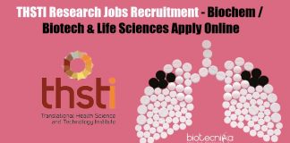 THSTI Research Jobs Recruitment