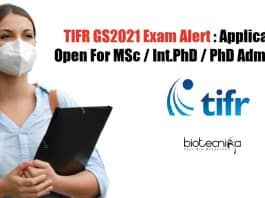 TIFR GS2021 Exam Alert