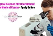 Biological Science PDF Recruitment at Tata Medical Center – Apply Online TMC Kolkata Jobs