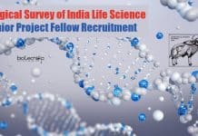 Zoological Survey of India Life Science Junior Project Fellow Recruitment ZSI JPF Life Science